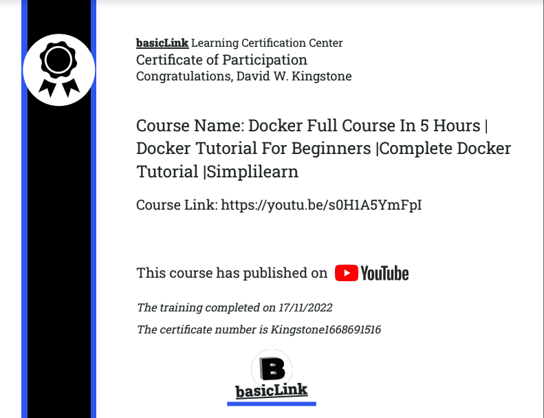 وسائط BasicLink - احصل على شهادتك لك الحصول على دورة YouTube 3