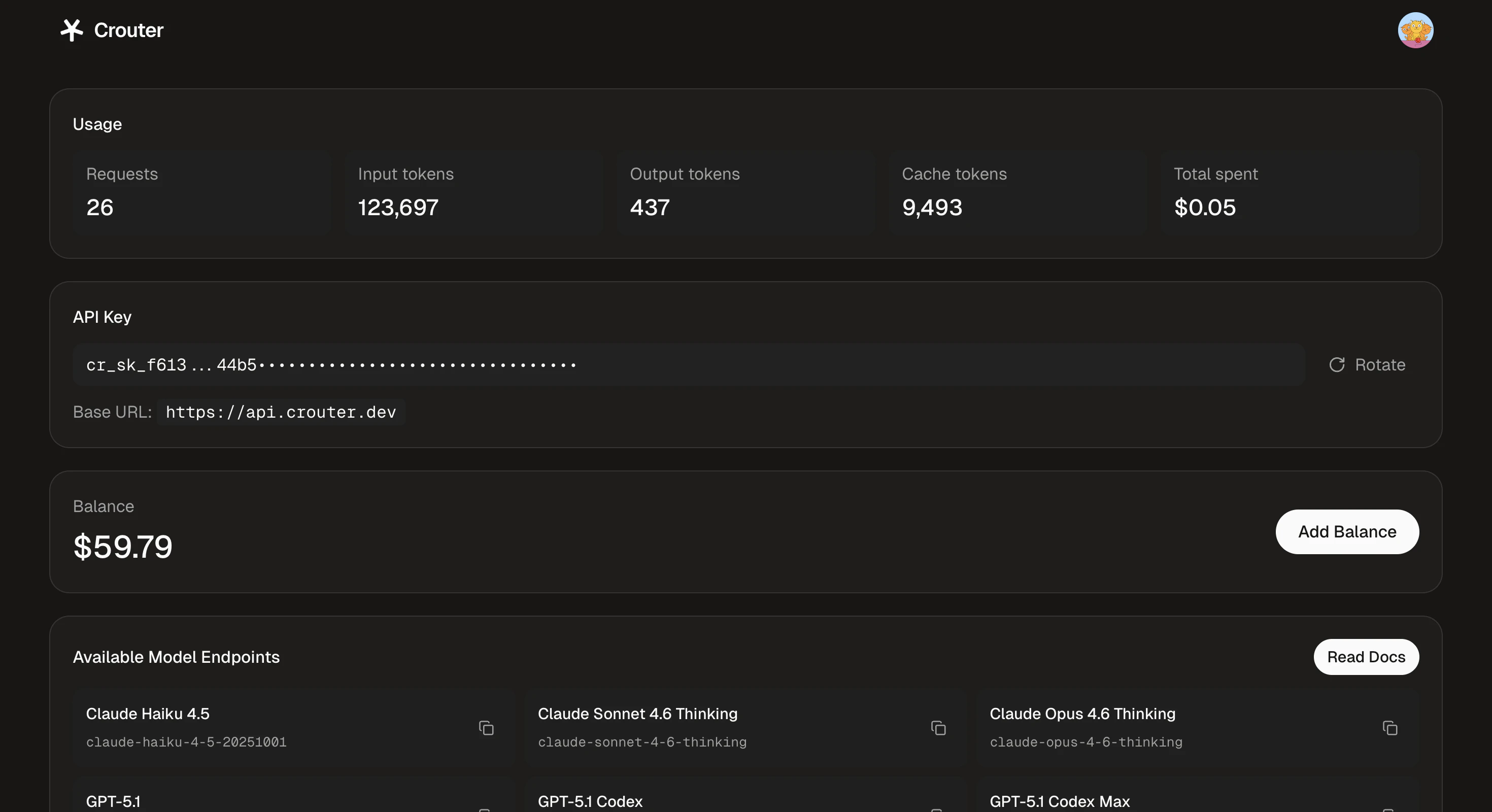 Crouter screenshot 2