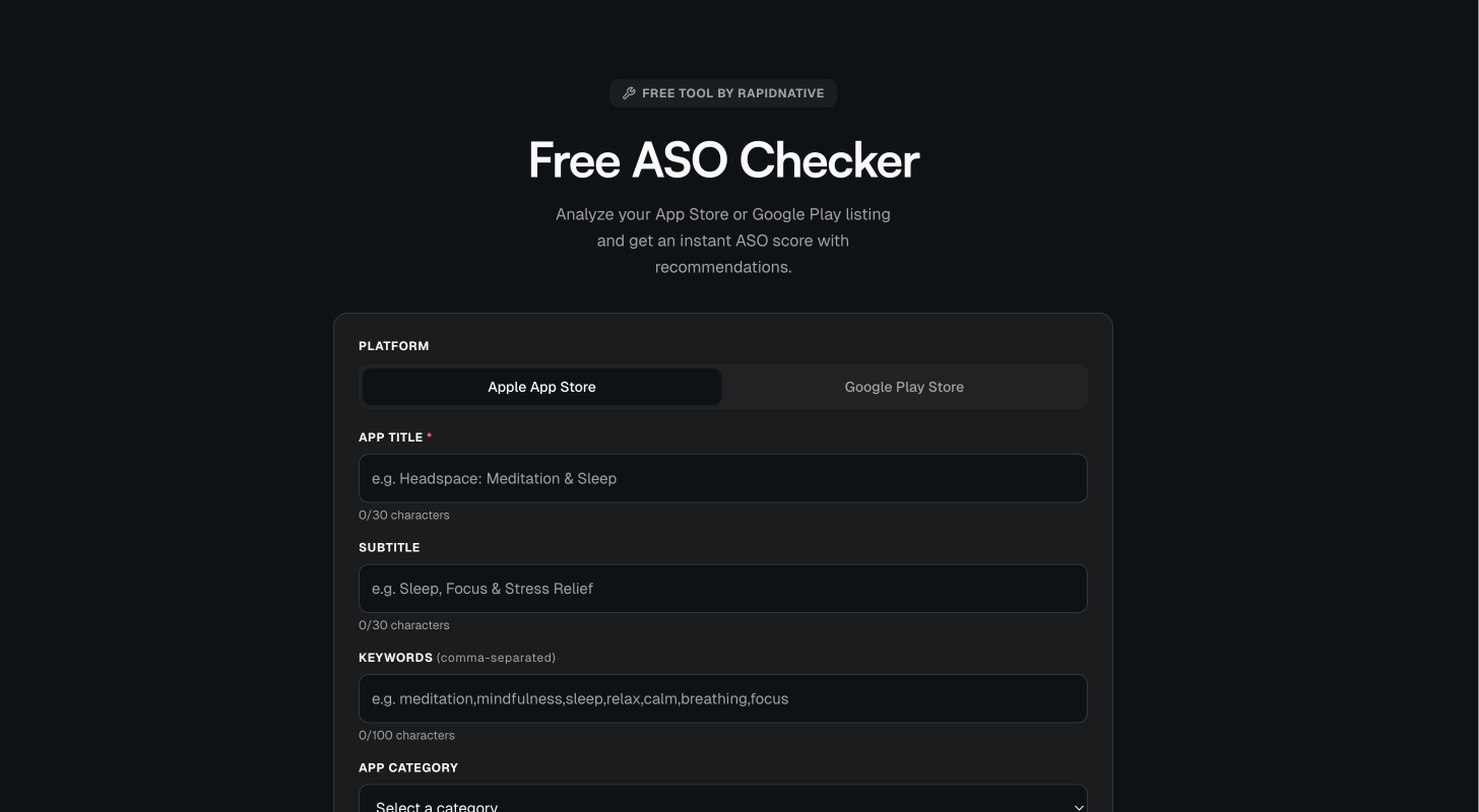 RapidNative free tools gallery image