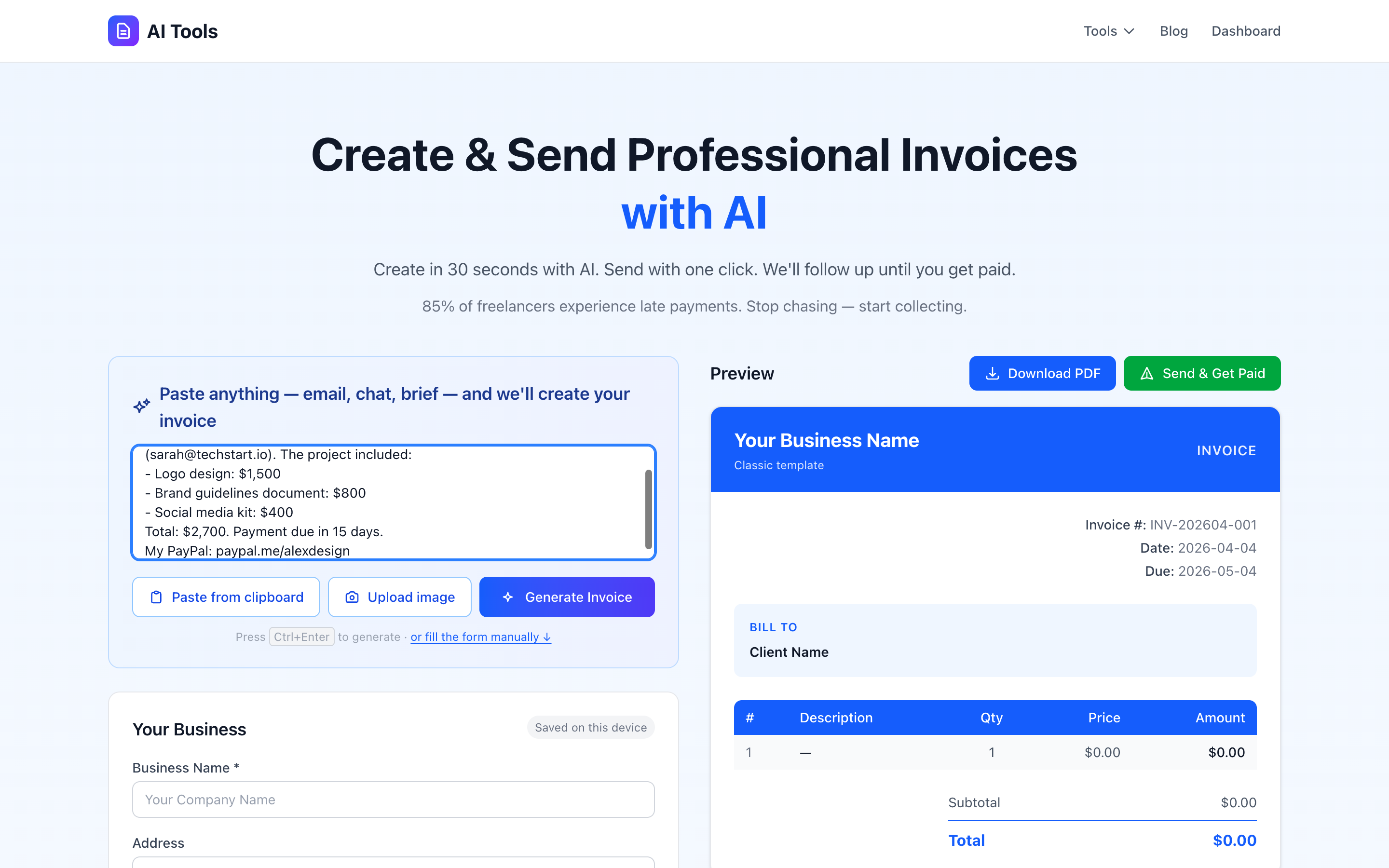 AI Invoice Maker gallery image