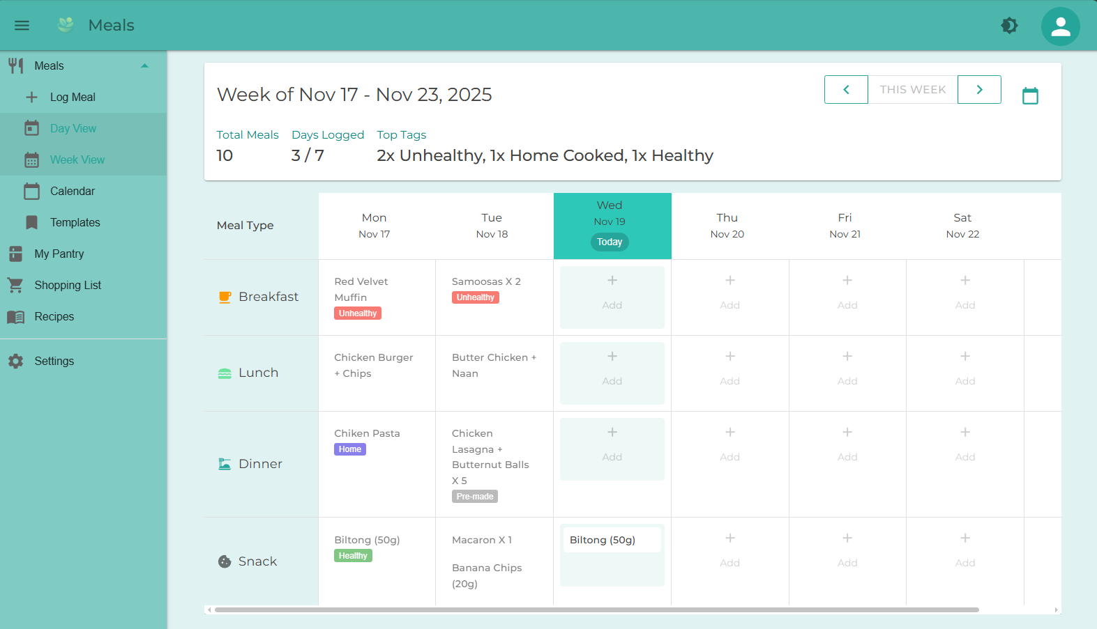 Meals - Simple meal planning - Screenshot 3 showing product features and functionality
