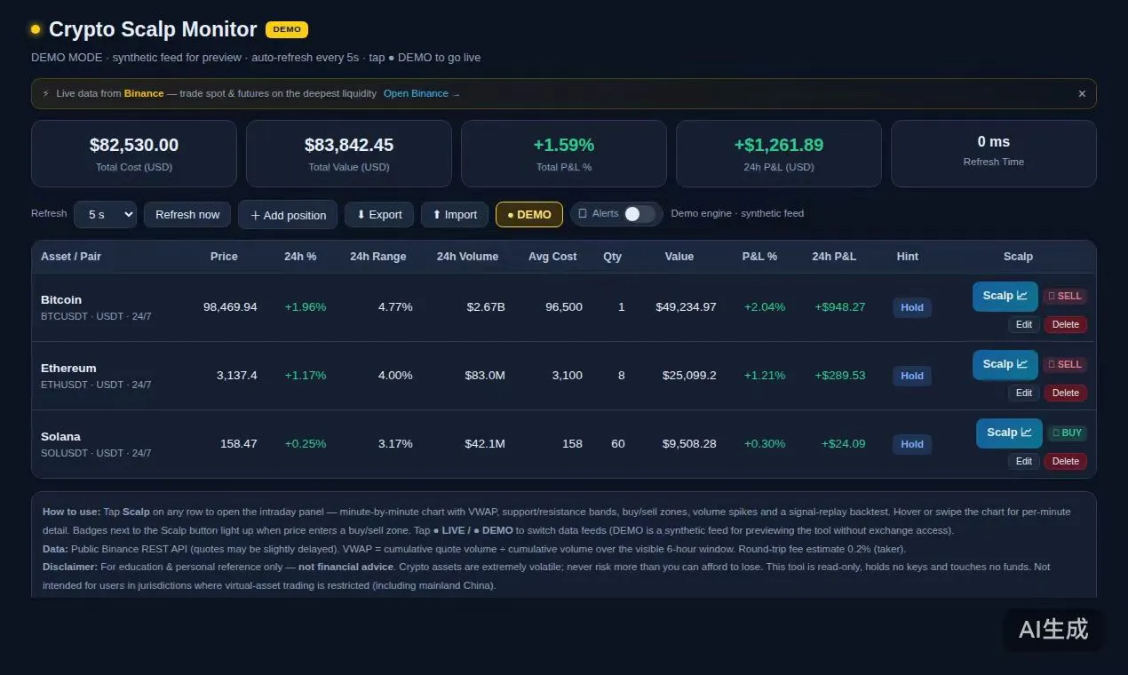 Crypto Scalp Monitor  gallery image