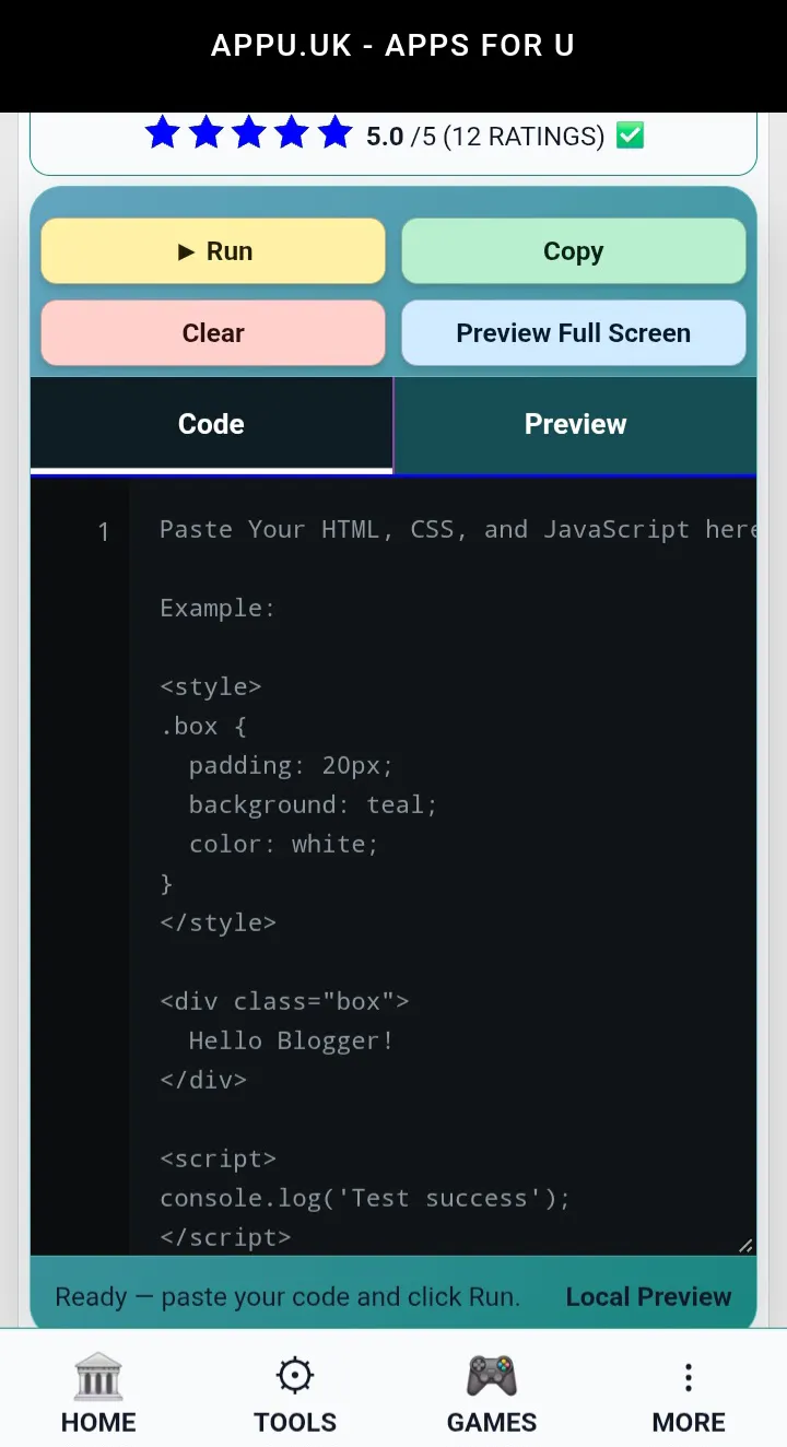 Code:: Block Previewer | appu.uk gallery image