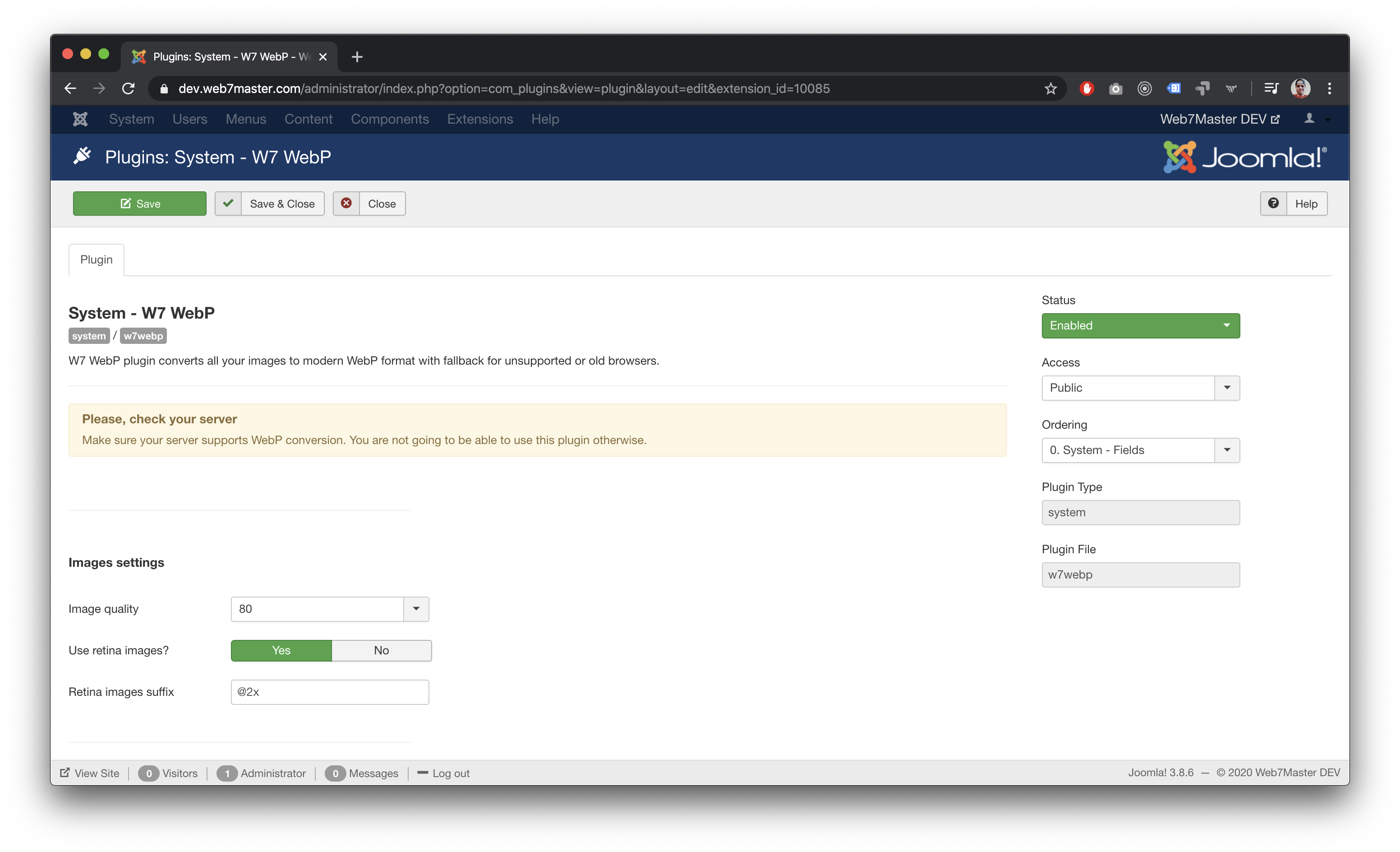 W7 WebP Joomla Plugin gallery image