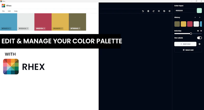 Rhex: HEX & RGB Editor screenshot 3