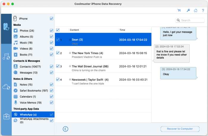 Coolmuster iPhone Data Recovery for Mac gallery image