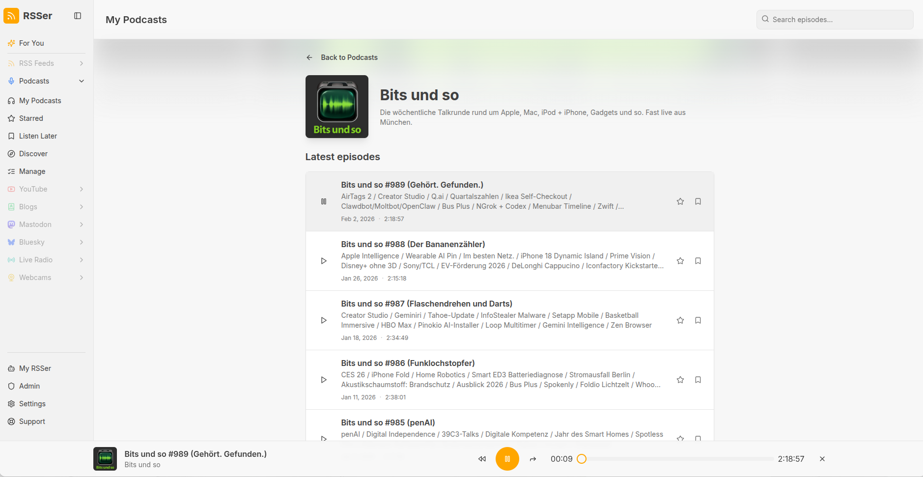 RSSer - Screenshot 4 showing product features and functionality
