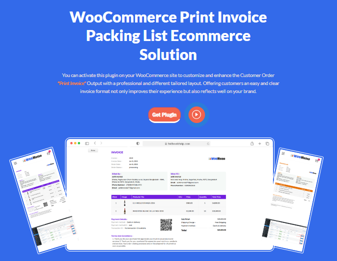 WooCommerce 인쇄 송장 포장 슬립 - WooCommerce 인쇄 송장 및 포장 슬립 미디어 1