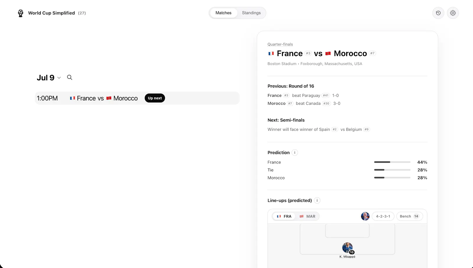 World Cup simplified screenshot 1