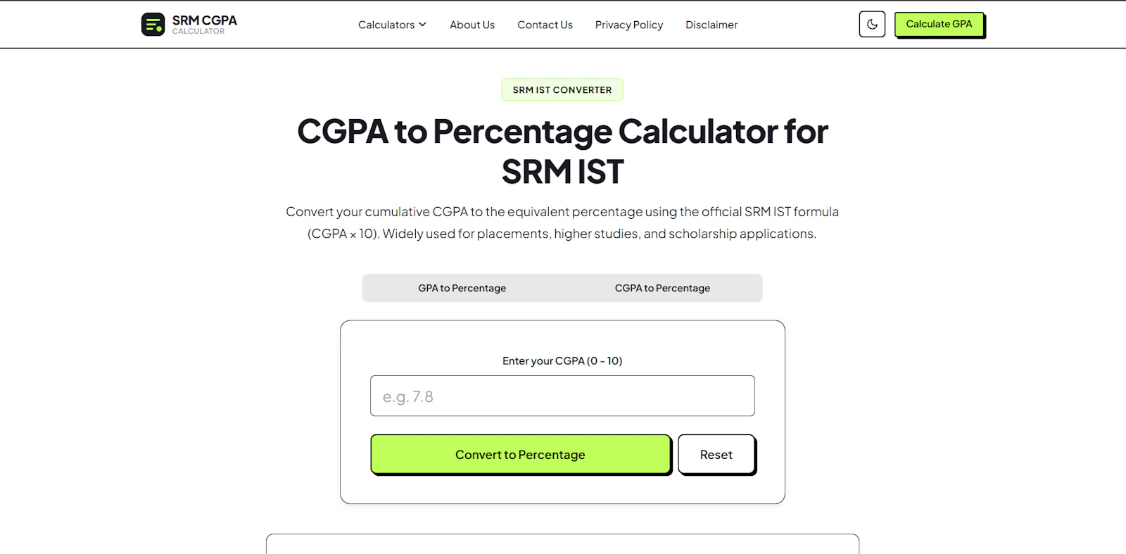 SRM CGPA Calculator screenshot 2