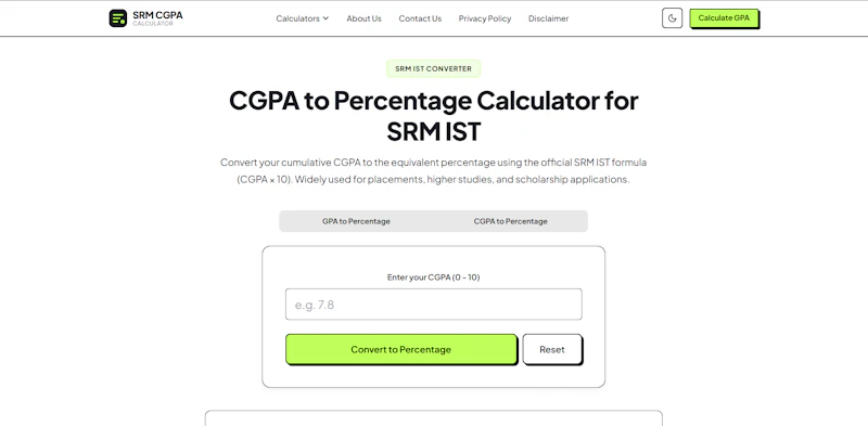 SRM CGPA Calculator screenshot 2