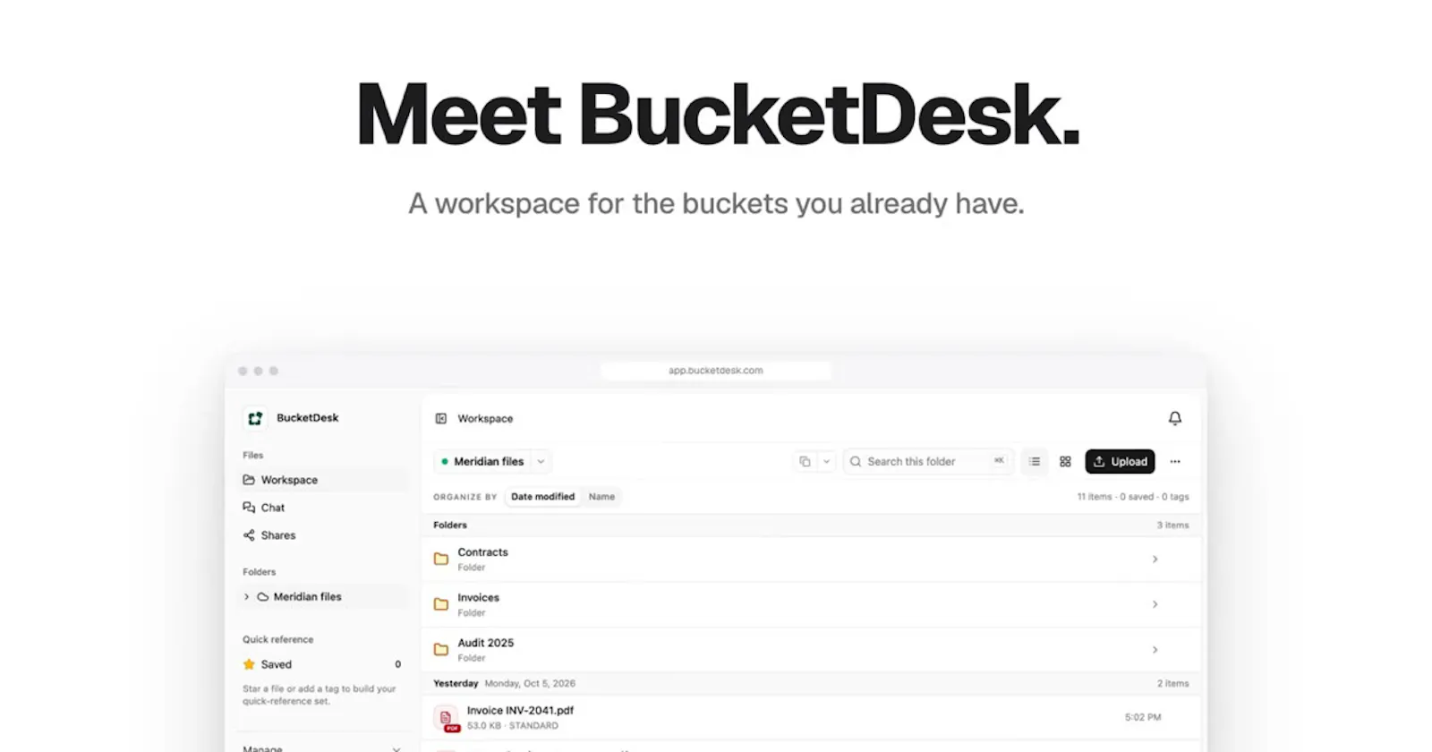 BucketDesk screenshot 2