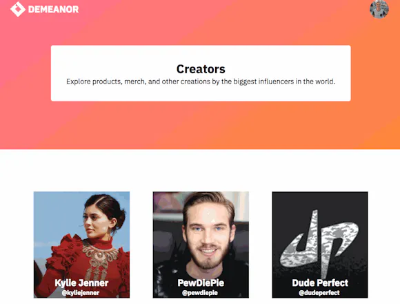 Influencer Product Directory by Demeanor.co gallery image