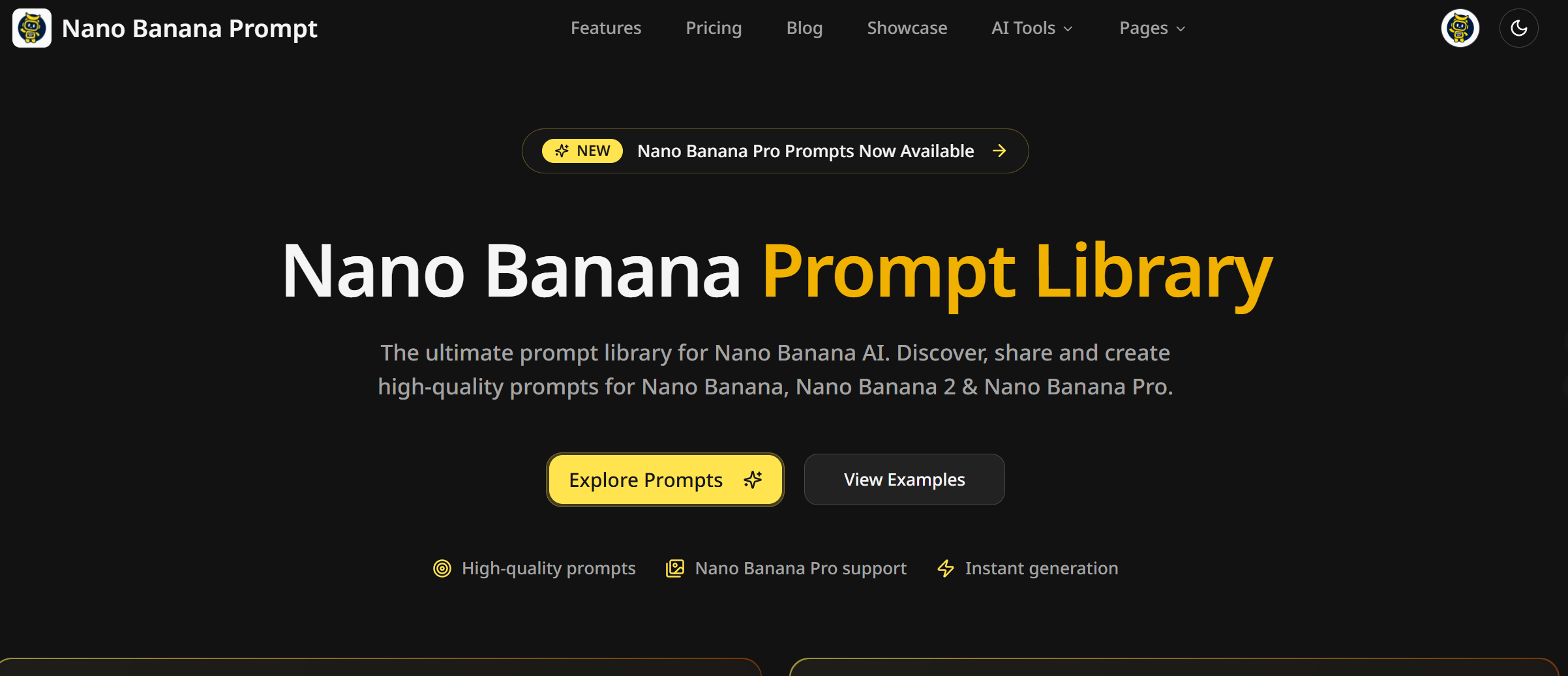 Nano Banana Prompt - Screenshot 2 showing product features and functionality