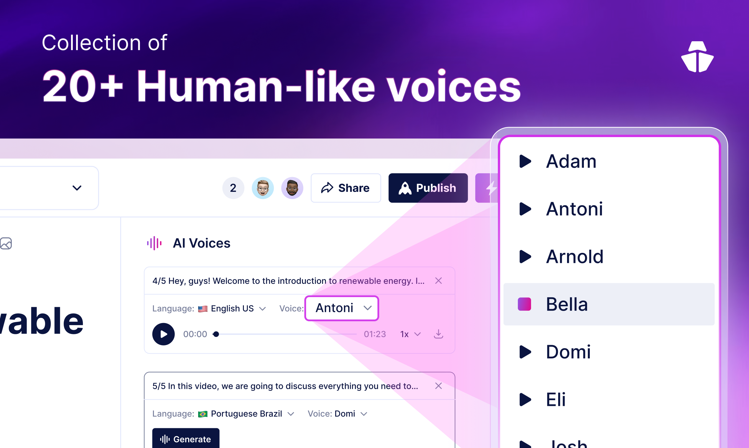 Média Voix de l'IA cohésive - Des voix de type humain pour chaque contenu 3