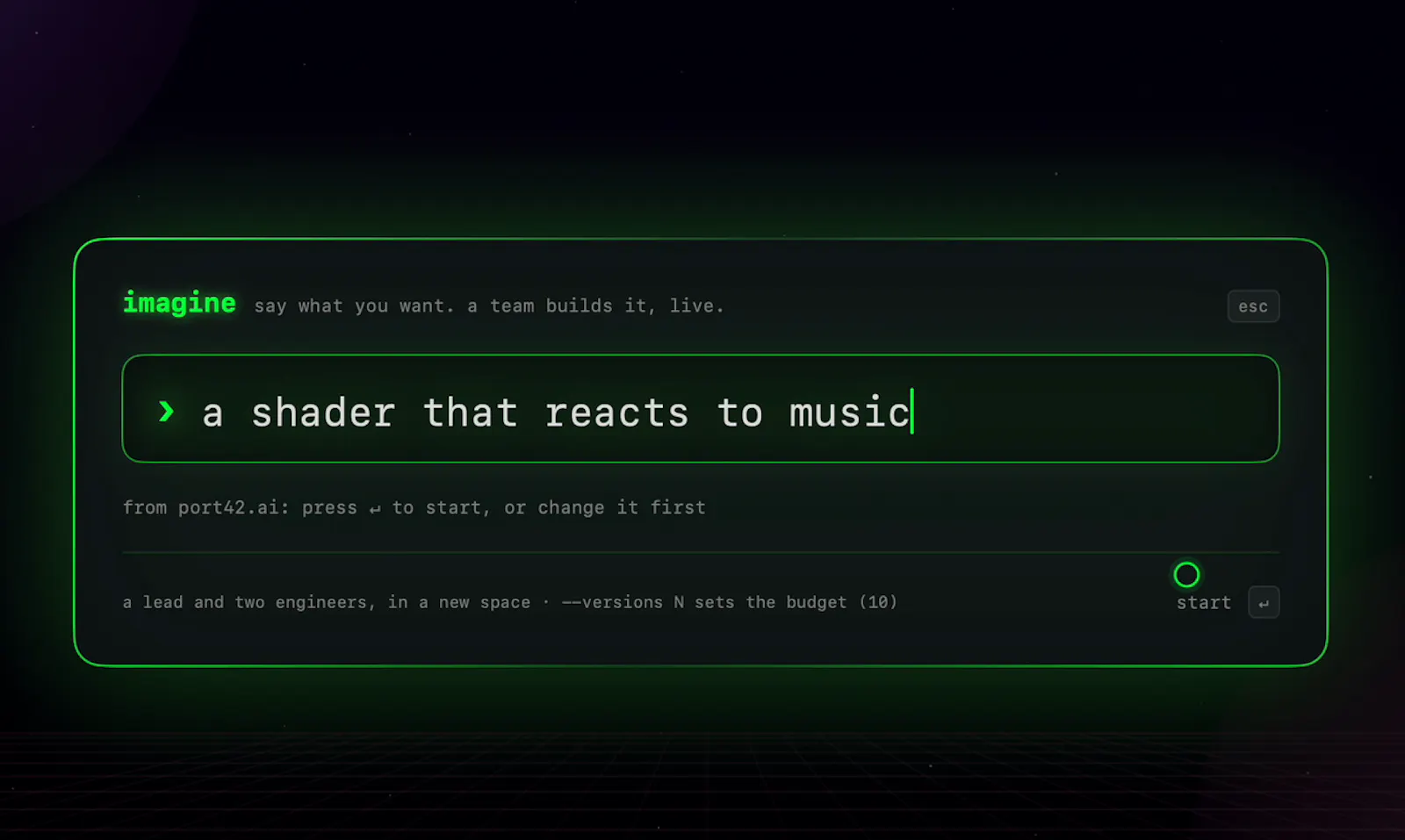 Port42 · What will you imagine? screenshot 1