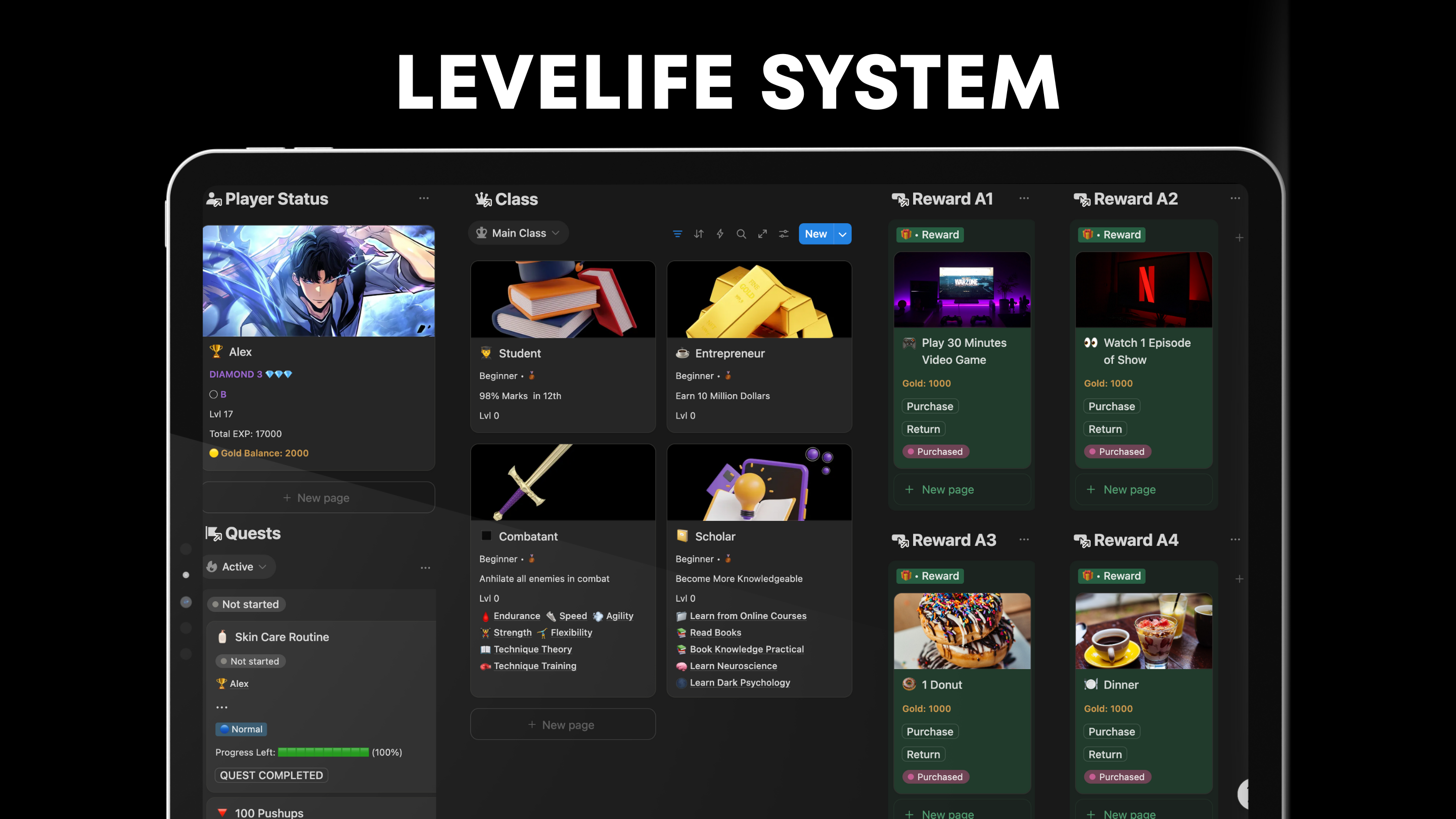 Levelife - Main product screenshot demonstrating key features and user interface