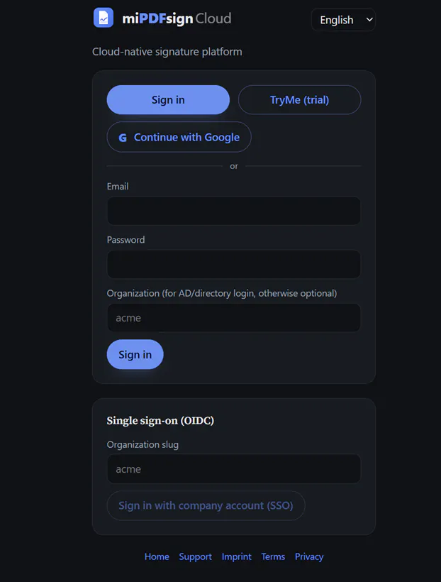 miPDFsign Cloud gallery image