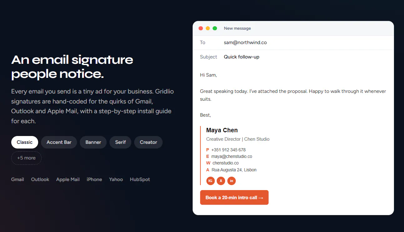 Gridlio - Link-in-bio & Email Signature gallery image