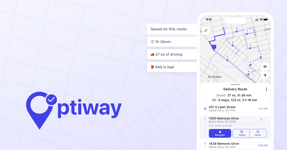 Optiway Route Planner - Main product screenshot demonstrating key features and user interface