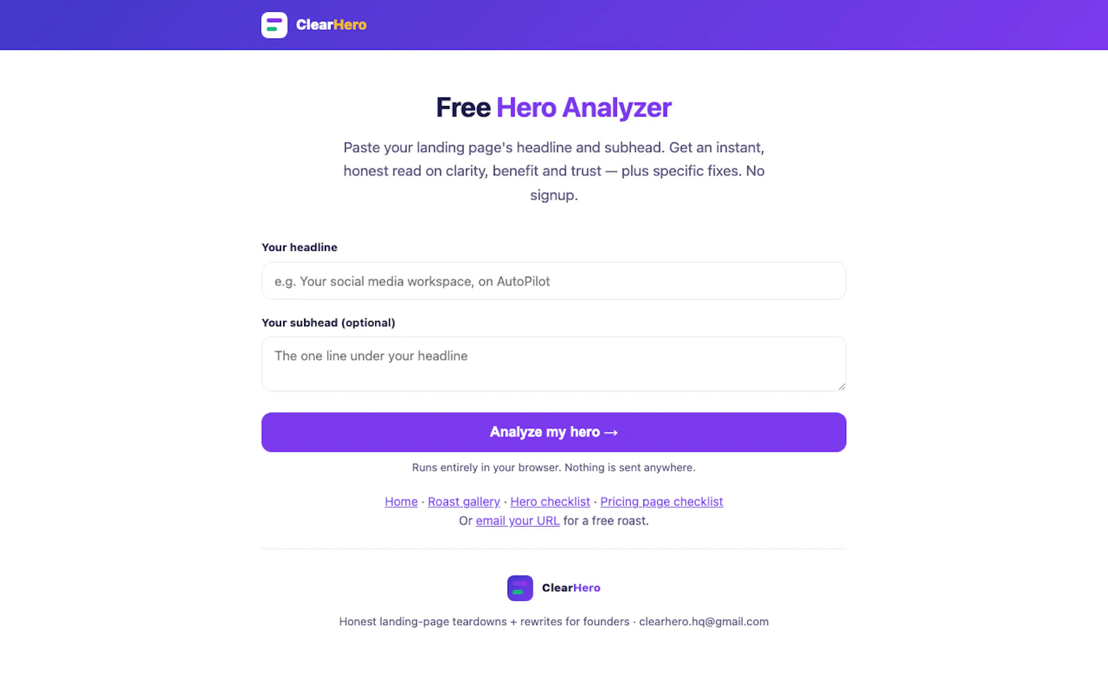 ClearHero Hero Analyzer screenshot 1