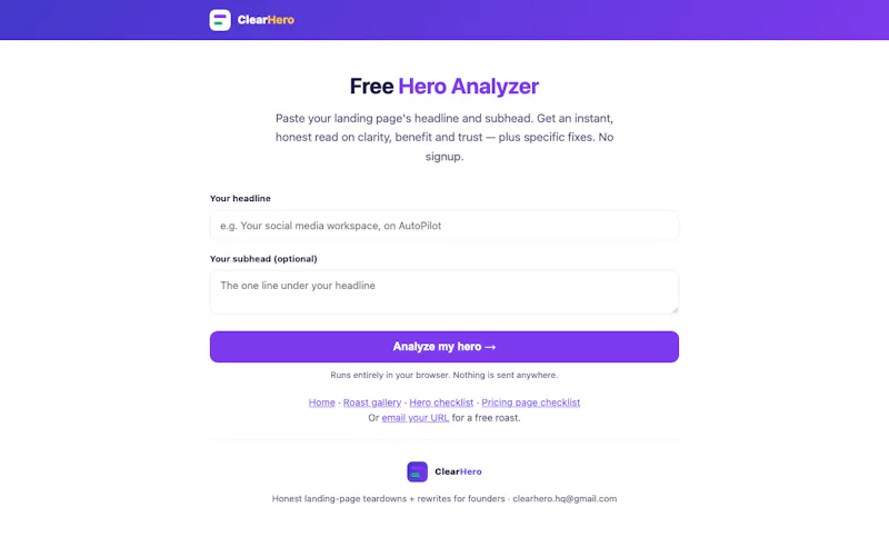ClearHero Hero Analyzer screenshot 1
