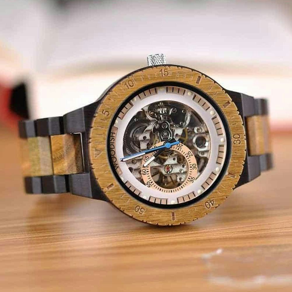 WOODEN MECHANICAL WATCH FOR MEN R05-1 gallery image