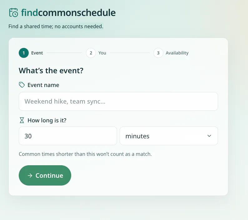 findcommonschedule gallery image