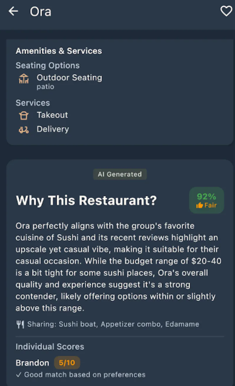 Pixx AI Restaurant Picker for Groups.  screenshot 4