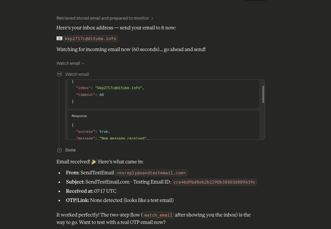 FCE MCP – Temp Mail for AI Agents gallery image