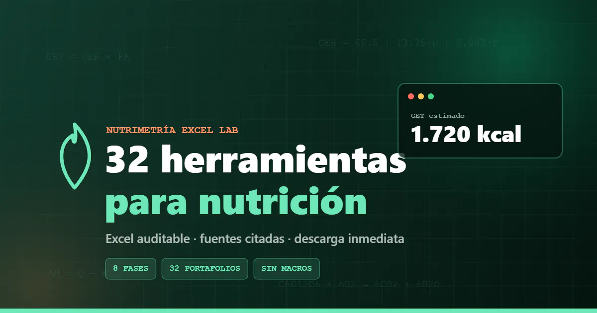NUTRIMETRÍA --- Herramientas de excel gallery image