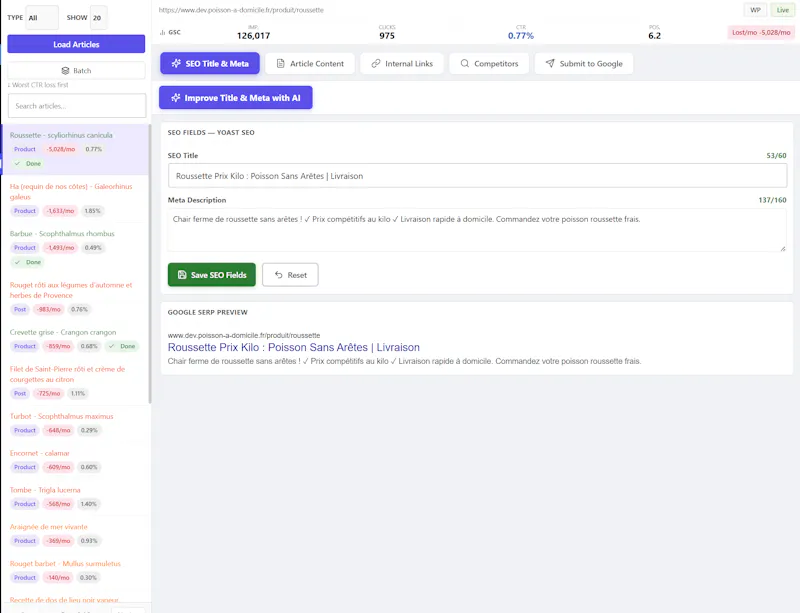 Contexta — AI SEO Editor for WordPress screenshot 3