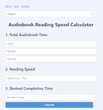 Audiobook Reading Speed Calculator gallery image