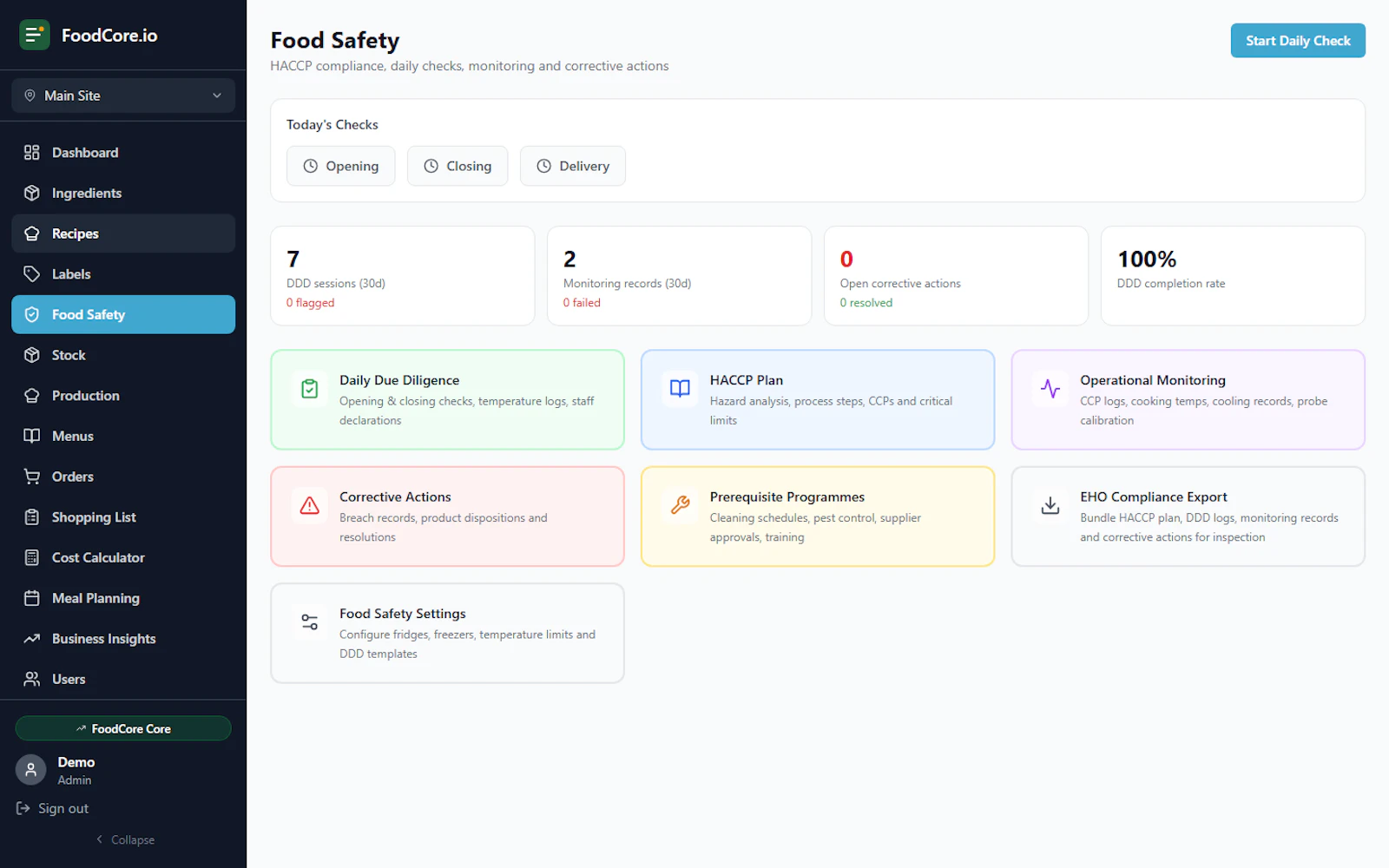 FoodCore Kitchen Management Software screenshot 4