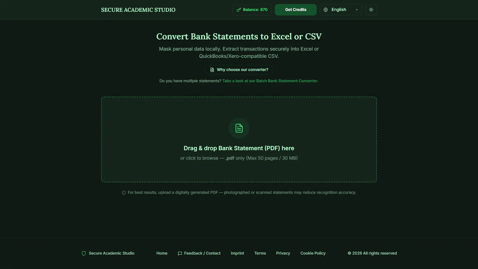 Secure Bank Statement Converter screenshot 3