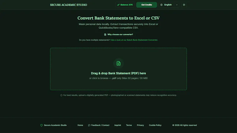 Secure Bank Statement Converter screenshot 3