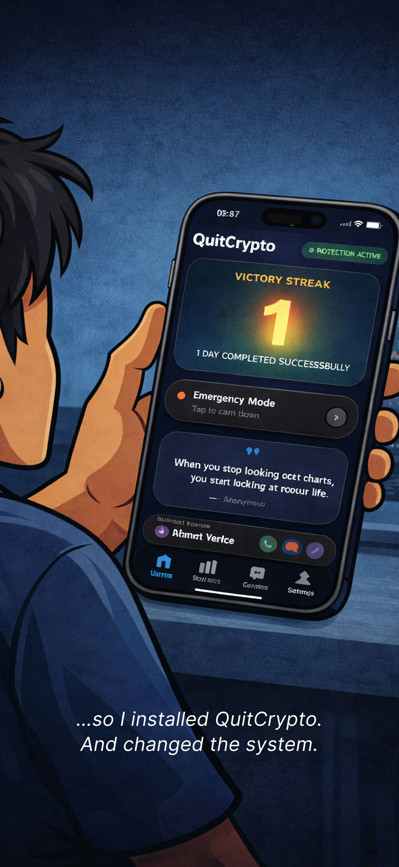 QuitCrypto - Block Trading - Screenshot 2 showing product features and functionality