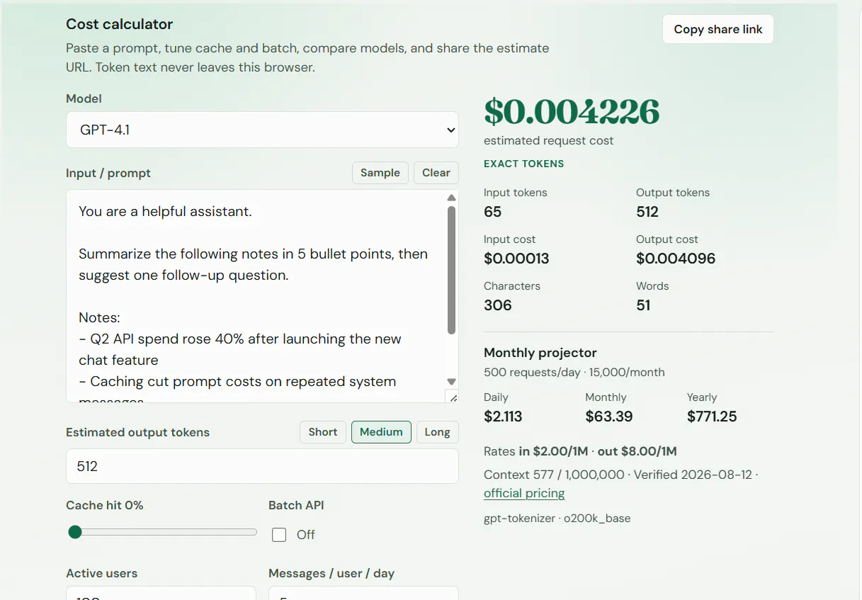 TokenCalculatorAi gallery image