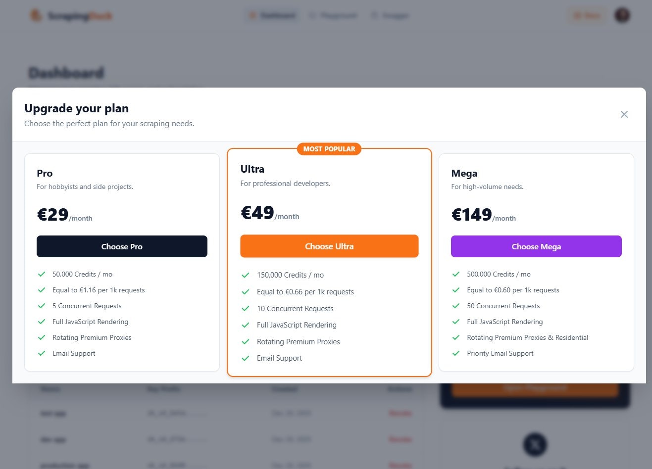 ScrapingDuck - Screenshot 4 showing product features and functionality