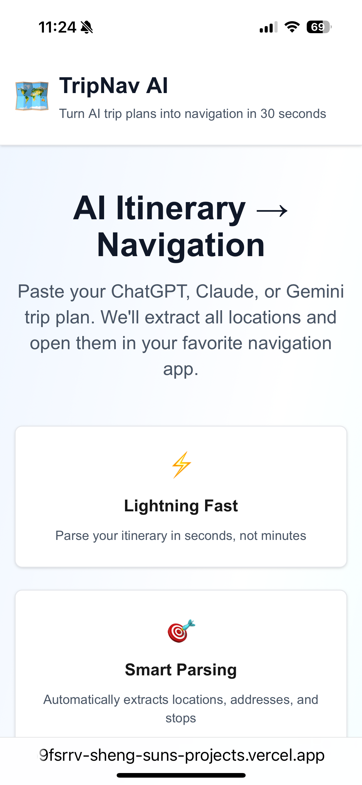 TripNav AI - Main product screenshot demonstrating key features and user interface