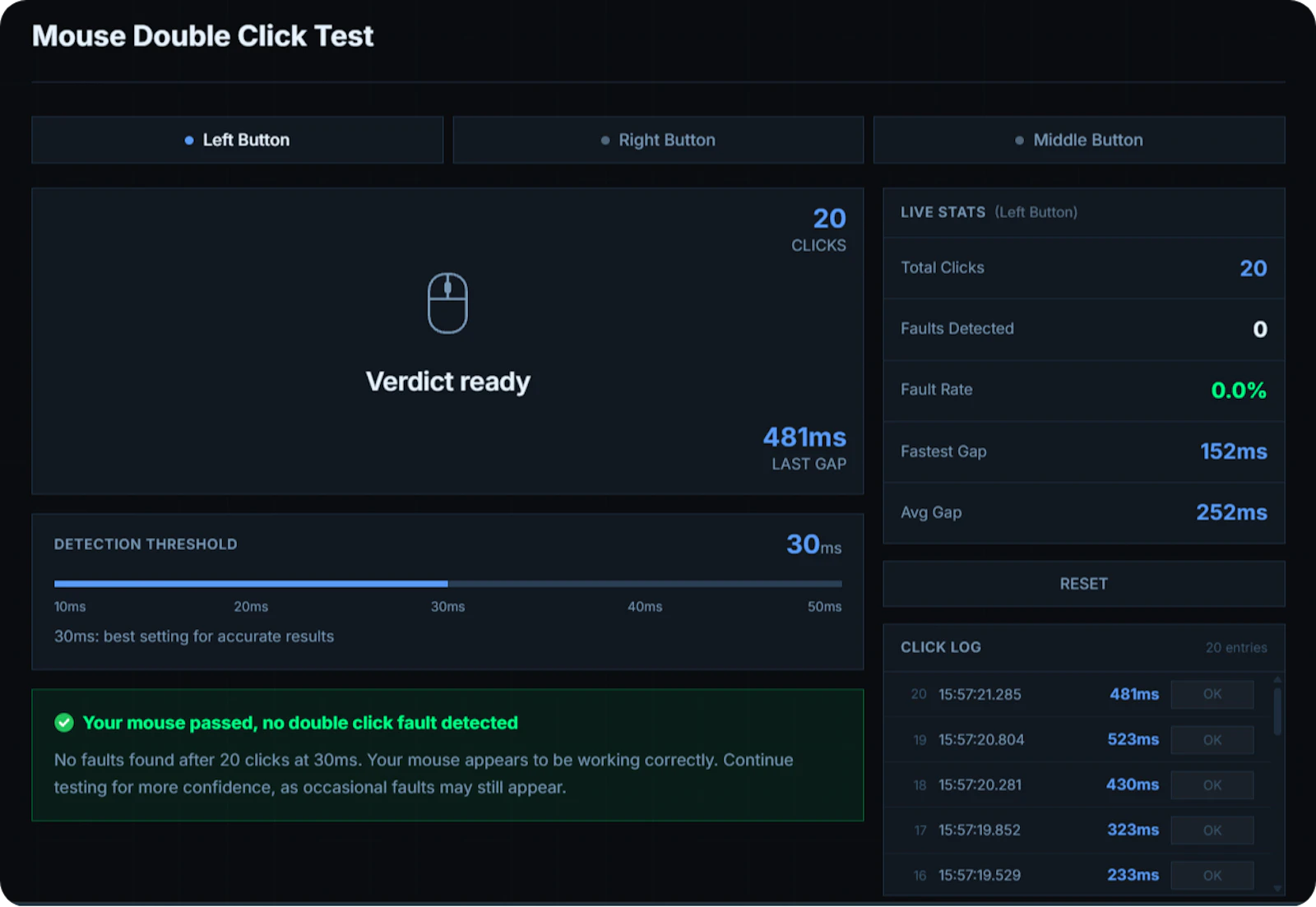 Mouse Double Click Test screenshot 1