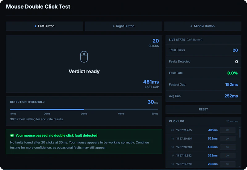 Mouse Double Click Test screenshot 1