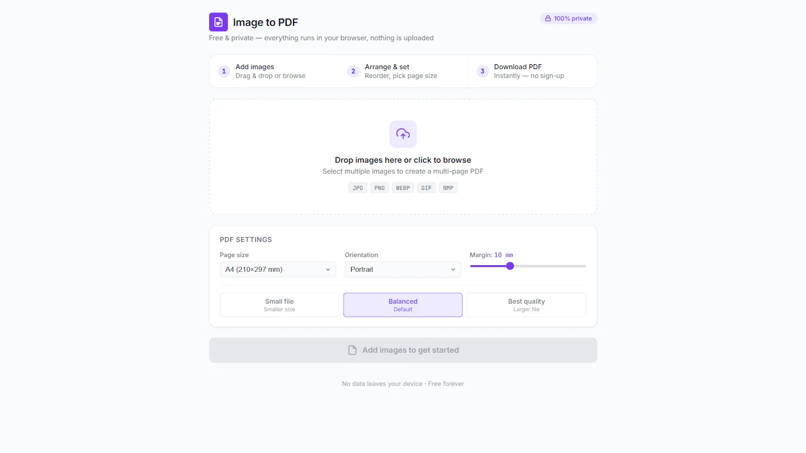 Free Image to PDF Converter Online screenshot 1