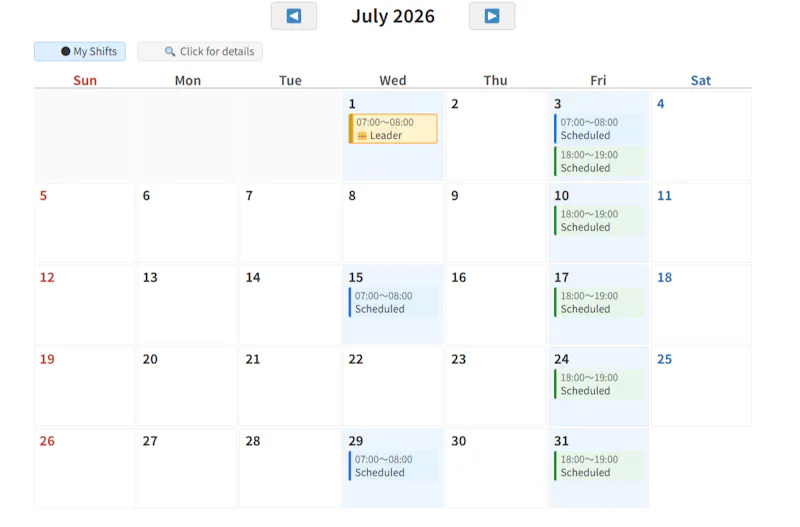 YPSupport Shift Scheduler screenshot 3