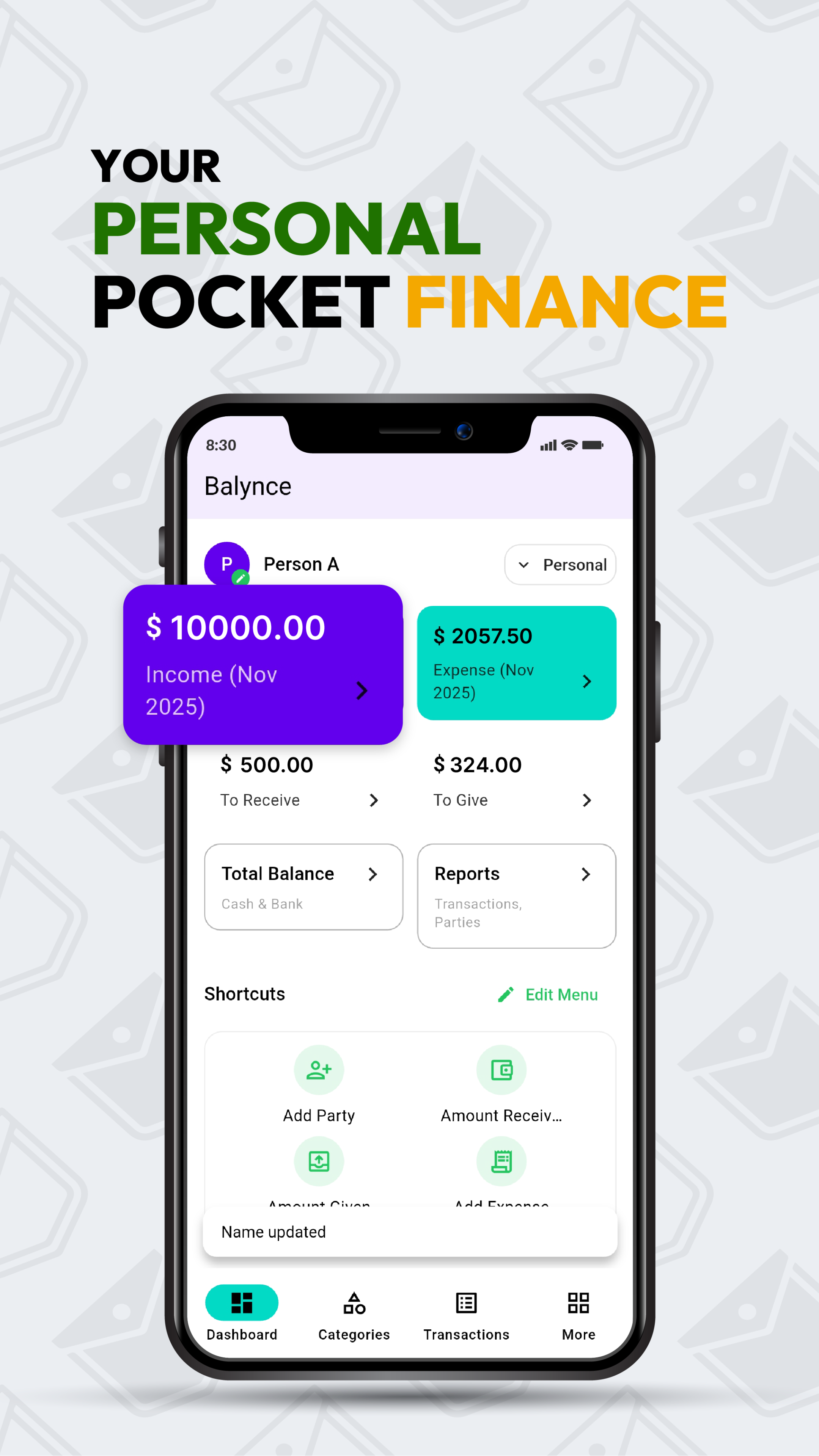 Balynce - Main product screenshot demonstrating key features and user interface