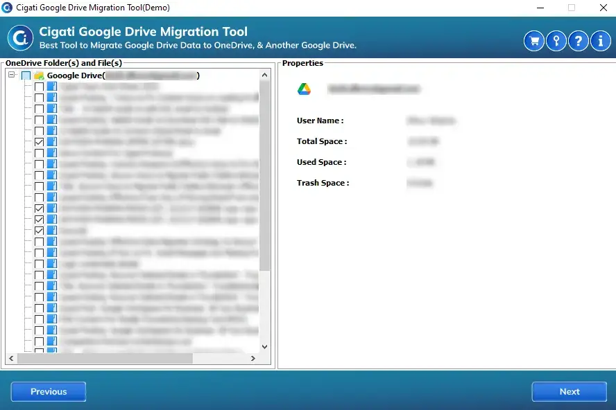 Mídia 3 de Google Drive para o OneDrive Migration Tool - Ajudando os clientes a fazer backup e migrar seus arquivos do Google Drive