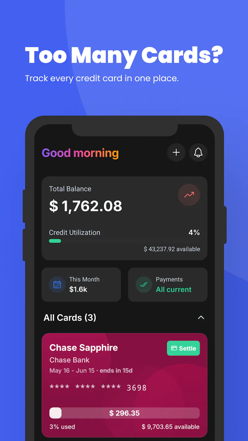 CardMate: Credit Card Tracker screenshot 1