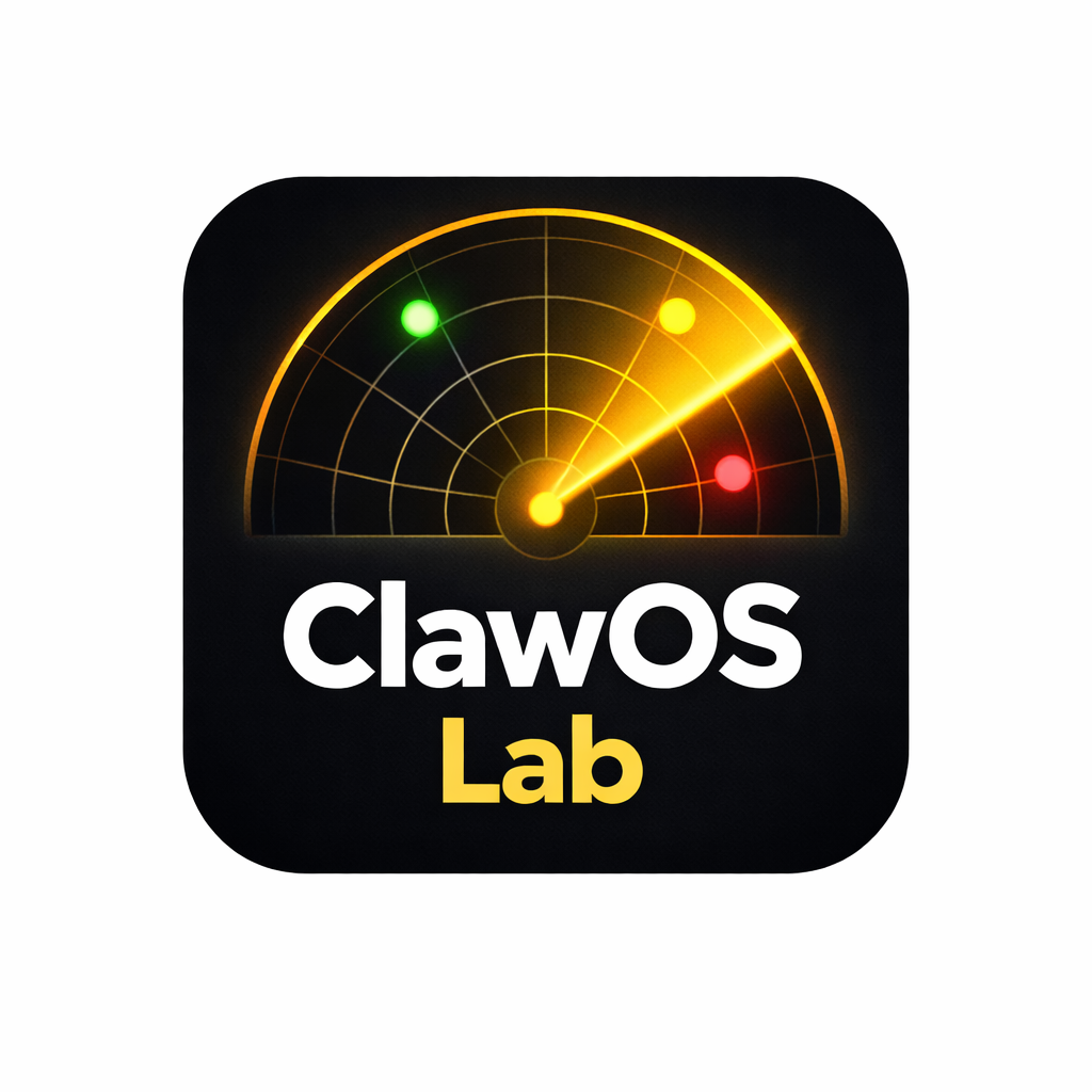 ClawOS Lab AI Workspace - Product Hunt launch logo and brand identity