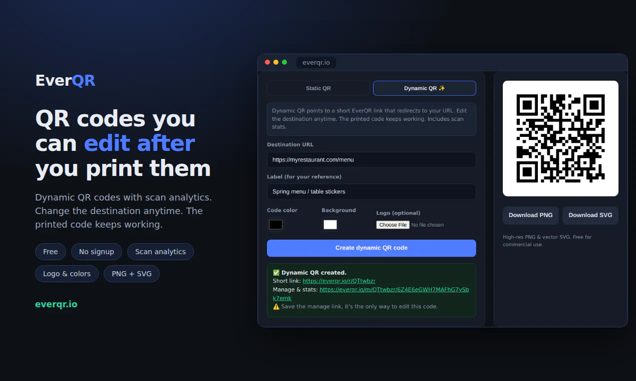 EverQR: Edit QR codes after printing gallery image