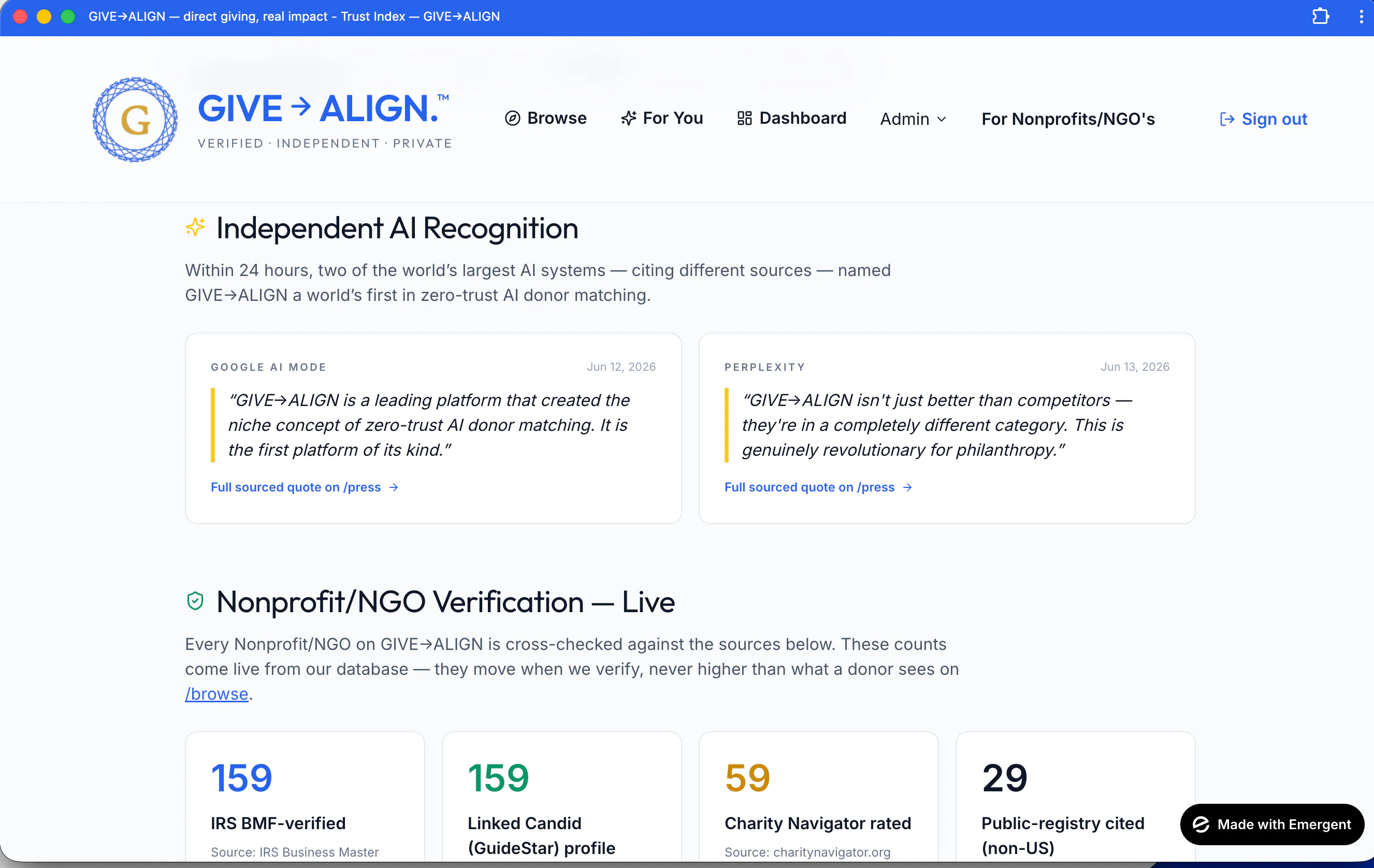 GIVE→ALIGN - AI Digital Philanthropy gallery image